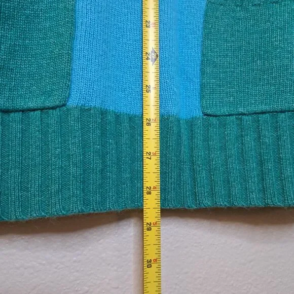 Sundance Women Sweater Cashmere And Wool Blend Size L Two Tone With Pockets - Picture 2 of 11